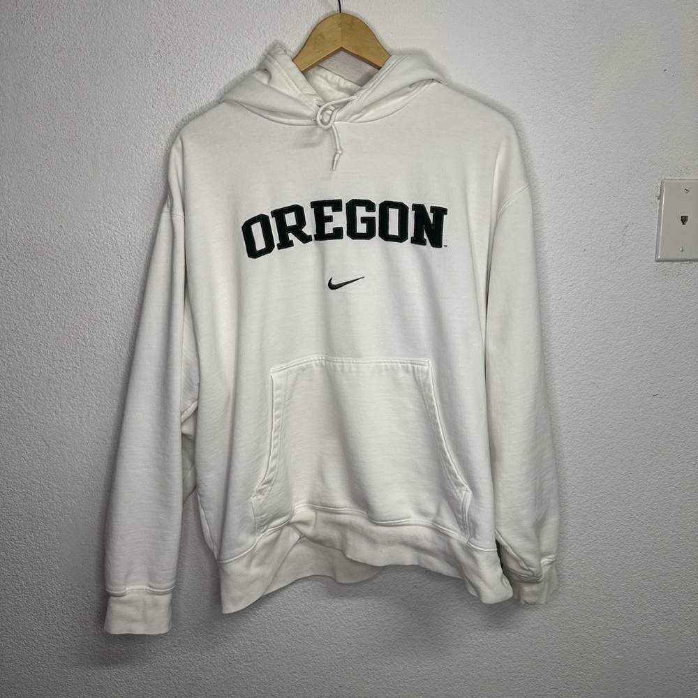 Vintage Nike White Oregon Center Swoosh Hoodie